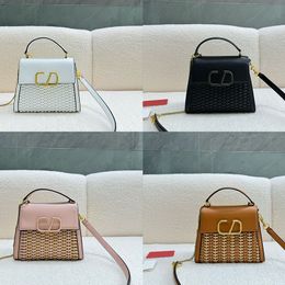 Weaving Shoulder Bag Women Flap Messenger Bags Designer Handbag Crossbody Purse Fashion Hardware Letter Buckle Detachable Fabric Shoulder Strap High Quality