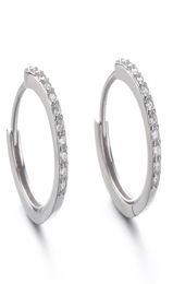 100 925 Sterling Silver Hoop Earrings Women Grils summer Jewellery CZ diamond Not allergic stud Eerring with box9548149