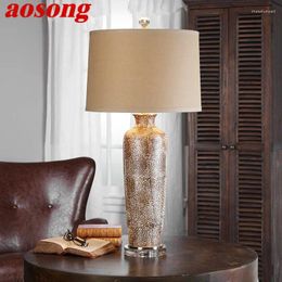 Table Lamps AOSONG American Style Ceramic Lamp LED Vintage Creative Luxury Desk Lights For Home Living Bedroom Bedside Decor