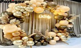 Party Decoration 102pcslot Coffee Brown Balloons Arch Kit Skin Colour Latex Garland Baby Shower Supplies Backdrop Wedding Decor3714332