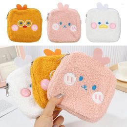 Storage Bags Cute Coin Purse Portable Towel Packaging Cartoon Animal Sanitary Napkin Pads Plush Tampon Organizer Pouch