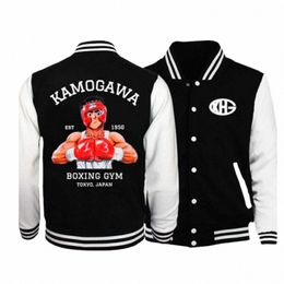 anime Hajime No Ippo Kamogawa Boxing Gym Baseball Jacket Men Bomber Jacket Outerwear Makunouchi Takamura Casual Baseball Uniform I2SJ#