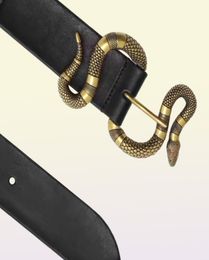 TOP snake buckle Men Belts Classic bronze Buckle beltsGold buckle fashion mans beltsleisure business beltscheap real leath6655307