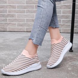 Fitness Shoes Women Sneakers Stretch Fabric Socks Flat Female Light Fashion Vulcanize Slip On Casual Drop