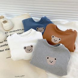 Clothing Sets Korean Children's Base Shirt Cute Bear Winter Warm Baby Girls Boys Long Sleeved Tops Toddler Kids Inner Wear