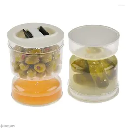 Storage Bottles Hourglass Jar Pickle Can Dry And Wet Separate Food Kitchen Supplies Fermentation Kit Juice Separator Container Philtre