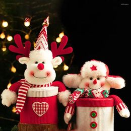 Christmas Decorations 3d Gift Treat Candy Box Cute Snowman Plush Doll Reusable Packing Bag Three-Dimensional