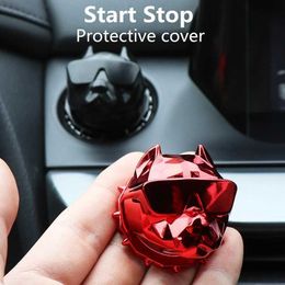 Interior Decorations Personality Bully Dog Car Interior Engine Ignition Start Stop Button Protective Cover Decoration Sticker Car Interior Accessorie T240606