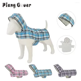 Dog Apparel Warm Multifunctional Raincoat Waterproof Plush Coat Double Layer Pet Clothes Pockets Removable Hat