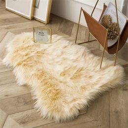 Carpets Irregular Faux Area Rug Soft Fluffy Solid Carpet Neoteric Tie Dye Long Plush Floor For Living Room Kids Anti-slip Seat Pad