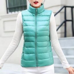 Women's Vests 2024 Autumn Winter Woman Portable Ultra-light Women Down Vest Sleeveless Jacket White Duck Waistcoat Coats