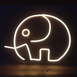 LED Neon Sign Mini Elephant n Sign Led n Light Sign Wall n Sign Decor Anime n Sign Kids Room Decor Birthday Gift