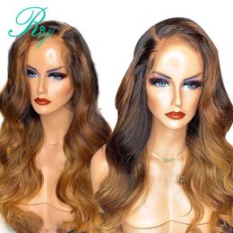 Ombre Blonde1BT27 Brasilianer Vollkorn -Front -Perücken für Frauen Körperwelle Spitze Frontaler Perücken vorgefertigtes synthetisches Haar hitzebeständiges Canaw