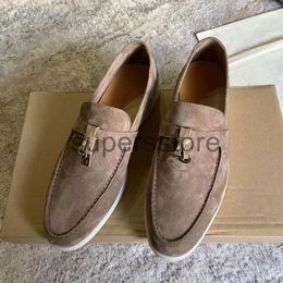 Couple shoes Summer Charms Walk suede loafers Moccasins Brown Genuine leather Mens casual slip on flats women Luxury Designers Dress shoe factory footwear