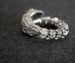 style Jewelry Accessories Snake Diamond Ring Women Open Animal Silver Rings Wedding Party Fine Jewelry Size5607156