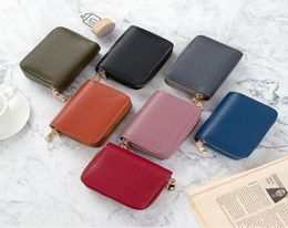 Unisex 2 Layers Card Holder Leather Women Solid Colour Credit Cards Case Female Business Card Holder Wallet2473371