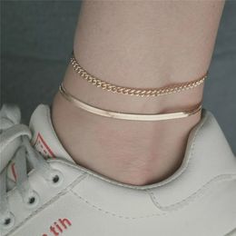 Anklets Fashion Bohemian Gold Snake Link Chain Punk Ankle Bracelet Women Girl Summer Jewelry Accessories