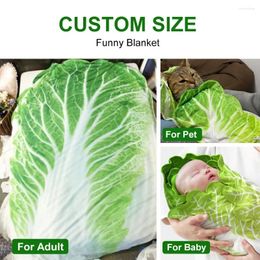 Blankets Simulation Cabbage Flannel Soft Blanket Sleeping Swaddle Wrap Towel Blanke Warm And Fun Green Vegetable Shaped