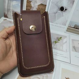 Cell Phone Pouches for Vivo X100 Ultra X100s Pro Case plug-in card Genuine Leather Pack Waist Bag Belt Clip Phone cover Holster Mobile phone bag 2406069