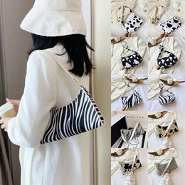 Bag Fashion Cow Milk Print Zebra Pattern Women Handbag Totes Underarm Shoulder Bags