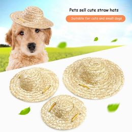 Dog Apparel Pet Straw Hat Handcrafted Woven Sun Cat Small Outdoor Accessories Products Small/Large Dogs Hats