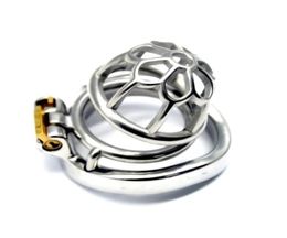 Stainless Steel Curve Cock Cage Penis Ring Belt Adult Game Metal Device BDSM Sex Toys Bondage8558278