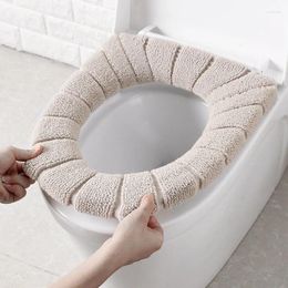 Toilet Seat Covers Must-Have In Winter Velvet Reusable Soft Mat O-Shaped Comfortable And Warm Ring Bathroom Supplies