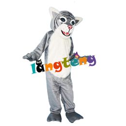 825 Grey Leopard Panther Cat Lynx Mascot Costumes Suit Adult Holiday Cartoon Character mascot