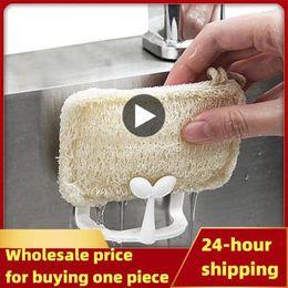 Kitchen Storage Simple Sponge Drying Holder Plastic Suction Cup Cleaning Pad Rack Sponges Water Drain Holders