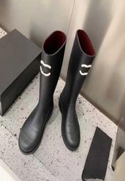 Маленький аромат среднего рукава дождевых ботинков для женщин 2022 издание красное в длинном длинном колене