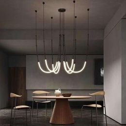 LEDA LED Aluminium Chandelier By Kasa Metal Hose Black Gold Italian Designer Pendant Lamps