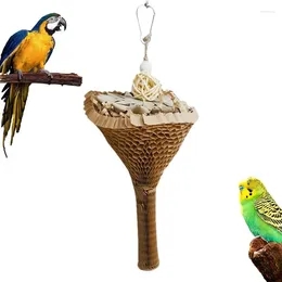 Other Bird Supplies Chewing Toys Cone Design Parrot With Hook Shredding Paper Toy Chewable For Cockatiel Conure