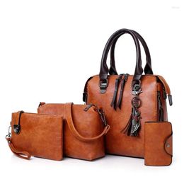 Shoulder Bags Leather Single Oblique Satchel Handbag Bolsa 4 Piece / Set Women's Compound Bag Quality