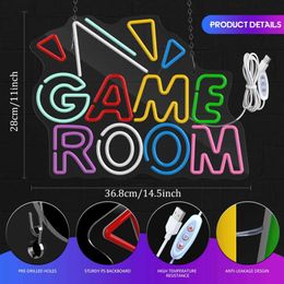 LED Neon Sign Game Room n Sign USB LED n Light Sign for Wall Decor Living Room Gameroom Man Cave Beer Bar Party Decor Gift Night Light