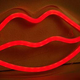 LED Neon Sign Chi-buy Lip LED n Sign USB Powered n Signs Night Light 3D Wall Art Game Room Bedroom Living Room Decor Lamp Signs