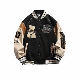 new American Fi Brand Baseball Uniform Men's Spring and Autumn High-Grade Super Nice Coat Couple Stitching Fi Jacket I0br#