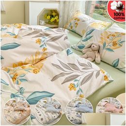 Bedding Sets High Quality Cotton Set 1 Duvet Er 2 Pillowcases No Sheet Breathable Skin Friendly For Single Couple Bed 17 Size Drop De Dhqtf