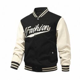 letter Embroidery Cott Men Jacket Coat 2024 New Stitching Baseball Uniform High Quality Mens Casual Jacket Couple Clothes s4Ls#