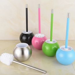 Stainless Steel Toilet Bowl Brush Bathroom Cleaning Brush With Base Creative Round Colorful Toilet Bowl Brush Wc Accessories 240531