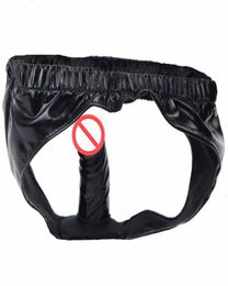 BDSM Toys Restraints Bondage Gear sex toys pants with anal dildo penis plug Faux leather latex For woman men masturbation underwea8977262