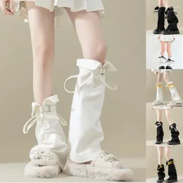 Women Socks Y2K Leather Buckle Loose Boot Jk Student Foot Covers