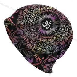 Berets Mandala Om Zen Yoga Hippie Meditation Thin Skullies Beanies Fashion Caps For Men Women Bohemian Ski Bonnet Hats