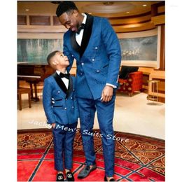 Men's Suits Floral Pattern Mens Shawl Lapel Double Breasted Wedding Tuxedos Groom Dress Tailored Made Father And Son Blazers2 Pcs