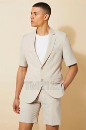 Men's Suits Tailored Made Champagne Mens Short Pants Summer Beach Groom Suit Casual Business Wedding Man Blazer