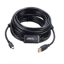 10m 15m 20m USB Type A To Mini USB Data Sync Cable 5 Pin B Male To Male Charge Charging Cord Line for Camera MP3 MP4 New