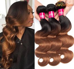 Gagaqueen 100 Human Hair Ombre Brazilian Body Wave Hair Bundles 1B30 Brazilian Body Wave Virgin Hair Extensions5672580