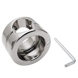 Height 40mm heavy stainless steel Ball Scrotum Stretcher penis cock ring metal Locking pendant erection CBT Chrome male sex toy T22875353