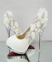2019 Beautiful Glitter Wedding Bridal Party Evening Crystal High Heels Women Shoes Sexy Woman Pumps Fashion Bridal Shoes 9 Colour Y2142361