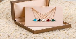 S925 silver pendant necklace with white shell and red agate malachite turquoise for women wedding Jewellery gift have box stamp PS739571508