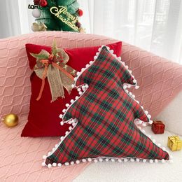 Pillow Christmas Flannel Bow Sofa Lumbar Chair Back Office Sedentary Waist Protector Bedroom Home Decoration